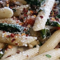 Comfort Pasta with Kale and Ground Beef